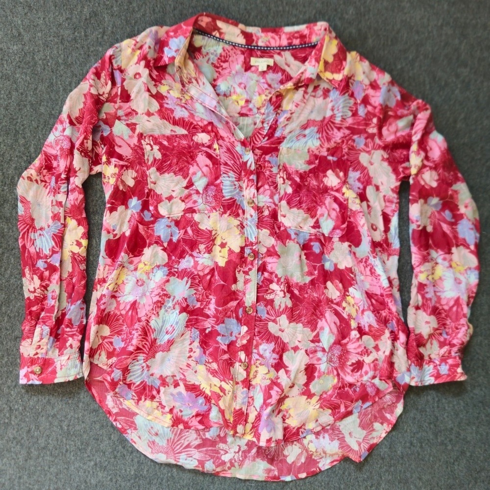 Pilcro Anthropologie Romy Relaxed Button Down Size M Light Summer Brunch Boho